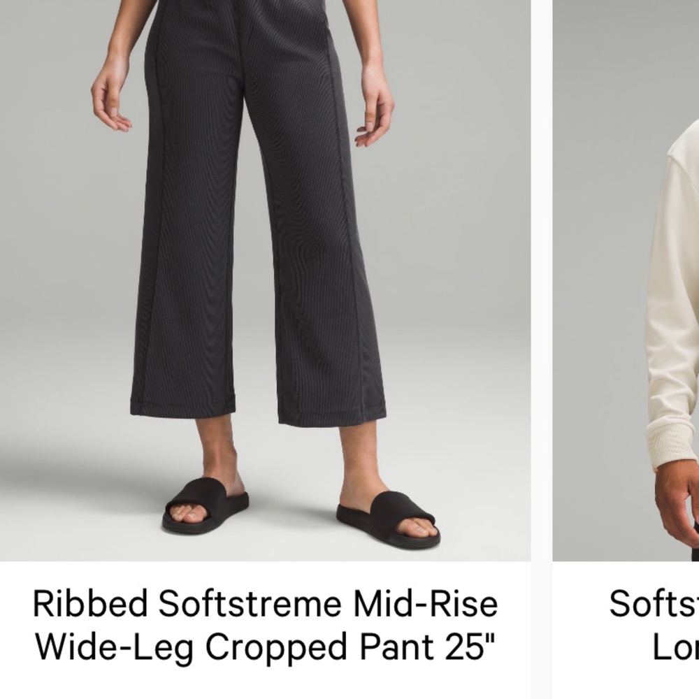Ribbed Softstreme Mid-Rise Wide-Leg Cropped Pant